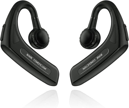 Bone Conduction Headphones Open Ear Bluetooth Earpiece Workout Headphones with Microphone IPX5 Waterproof Wireless Headphones for Cell Phone Hand-Free Headset Black