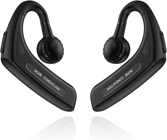 Bone Conduction Headphones Open Ear Bluetooth Earpiece Workout Headphones with Microphone IPX5 Waterproof Wireless Headphones for Cell Phone Hand-Free Headset Black