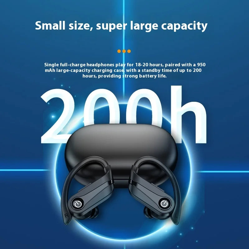 Wireless Bluetooth Earphones with High Battery Capacity, Noise Reduction, and Long Battery Life for Sports Bluetooth Headphones